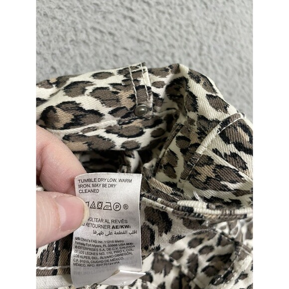 Chicos So Slimming Girlfriend Leopard Print Slim Leg Ankle Jeans Size 1 4R - Picture 4 of 8